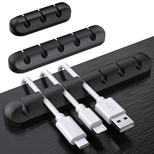 SOULWIT® Clips de Soporte de Cable Mejorados, 3 Pcs Autoadhesivo de Silicona Organizador de Cable, Clips para Cables Duraderos para la Gestión de Cables de Carga USB de Escritorio