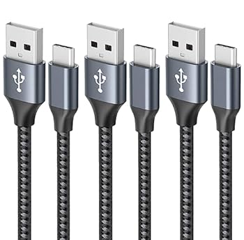 USB Type C ケーブル 【3本セット 1m/1m/2m】3A 急速充電 cタイプ QuickCharge3.0対応 高速データ転送 高耐久ナイロン素材 Samsung Galaxy S10 / Note / Huawei P30 / P20 lite / Sony Xperia XZ2 / XZ3 / Nintendo Switch / GoPro Hero 5/6 その他Android USB-C機器対応