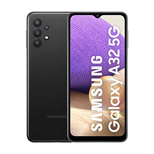 Samsung Galaxy A32 5G | Smartphone con Pantalla 6.5" Infinity-V HD+ | 4GB RAM y 128GB de Memoria Interna ampliables | Batería 5.000 mAh y Carga rápida | Color Negro [Versión española]