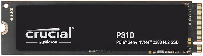 Crucial P310 2TB 2280 PCIe Gen4 3D NAND NVMe M.2 SSD – Up to 7,100 MB/s – Shift up to Gen4, with Acronis Offer, Internal S...