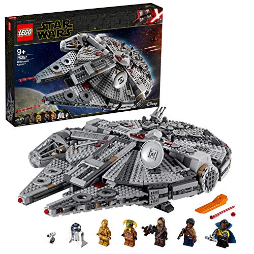 LEGO 75257 Star Wars Halcón Milenario, Jueguete de Construcción, Nave Estelar con Mini Figuras R2-D2, Chewbacca y Lando, Película Ascenso de Skywalker