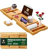 ROYAL CRAFT WOOD Premium Foldable Bathtub Tray - Expandable Bath Tray for Tub - Unique House Warm...