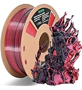 OVV3D PLA Filament 1.75mm, 3D Printer Filament Silk PLA Dual Color PLA Filament, Black Red PLA Fi...