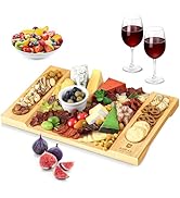 ROYAL CRAFT WOOD Charcuterie and Cheese Board - Large Bamboo Cheese Board - Serving Tray Platter ...