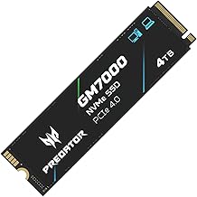 acer Predator GM7000 4TB M.2 SSD 2280 NVMe Gen4 Internal Gaming SSD, Compatible with PS5 Up to 7400MB/s - BL.9BWWR.107