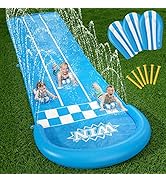 Jasonwell Slip and Slide Lawn Toy - Water Slide Slip n Slide for Kids Adults 20ft Extra Long with...