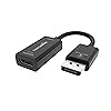 Amazon Basics DisplayPort (4k@60Hz) to HDMI Female Converter (Not Compatible with a USB Port), Black, 9.25 x 0.87 x 0.47 in