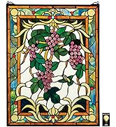 Stained Glass Panel - The Grape Vineyard Stained Glass Window Hangings - Window Treatments