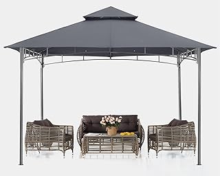 ABCCANOPY Gazebos for Patios 8x8 - Outdoor Steel Frame Gazebo for Lawn Backyard Garden Deck (Dark Gray)