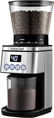 Conical Burr Coffee Grinder 30 Precise, Coffee Grinder with LED Screen & Anti-static Device, Adjustable Burr Grinder for 1-12 Cups or 1-40 Seconds