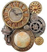 Design Toscano Gears of Time Steampunk Wall Clock Sculpture, Medium, Full Color