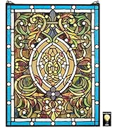 Stained Glass Panel - Beguiled in Blue Stained Glass Window Hangings - Window Treatments