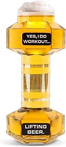 BigMouth Inc Dumbbell Beer Glass, Novelty Drinking Glass, Perfect for Beer Lovers, Funny Gag Gift for Gym Enthusiasts, 24 Oz