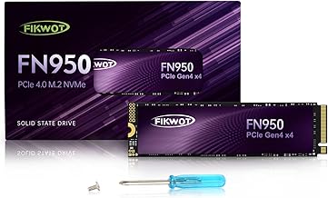 Fikwot FN950 2TB SSD M.2 2280 PCIe Gen4 x4 NVMe 1.4 Internal Solid State Drive - Speeds up to 4800MB/s, Dynamic SLC Cache,...