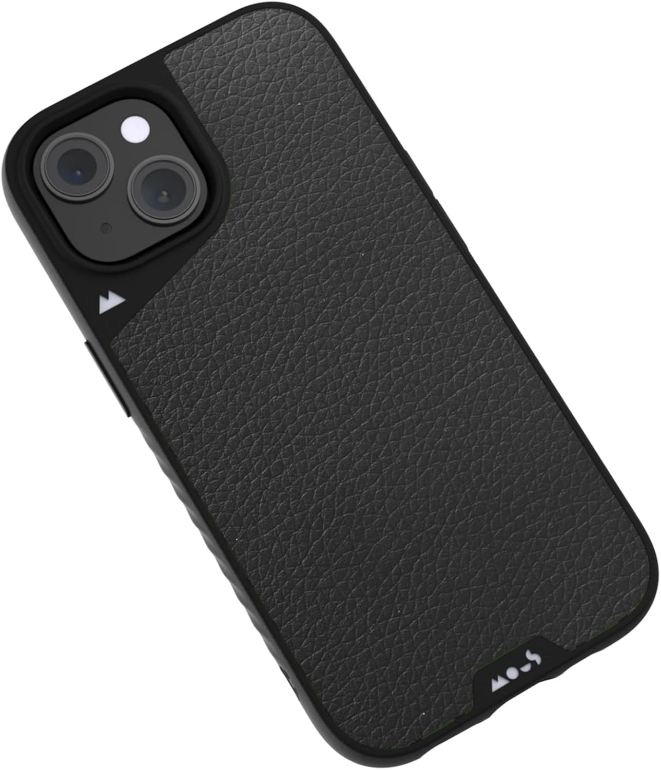 Mous for iPhone 15 Plus Case - Black Leather