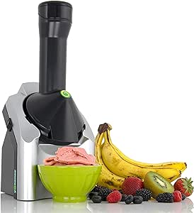 Yonanas 902 Classic Vegan, Dairy-Free Frozen Fruit Soft Serve Maker, Includes 36 Recipes, 200-Watts, Silver