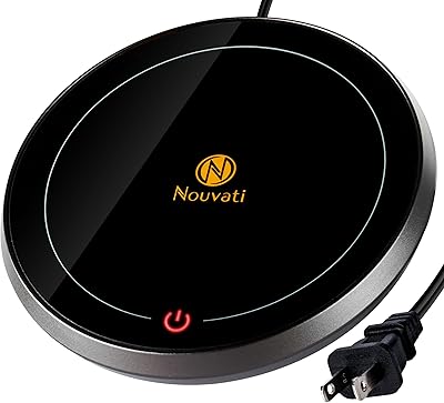 Nouvati Coffee Mug Warmer for Desk Auto Shut Off - Candle Warmer Plate for Home, Office, and Travel (Space Grey 2.0)