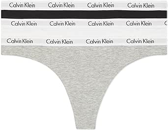 Calvin Klein Women&#39;s Carousel Logo Cotton Thong Multipack Panty