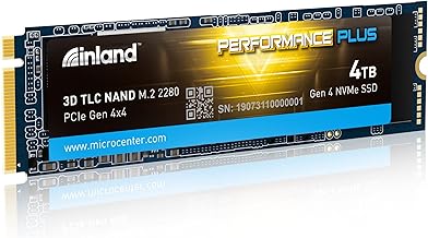 INLAND 4TB Performance Plus NVMe Internal Gaming SSD Solid State Drive Optimized for PS5 - Gen4 PCIe, M.2 2280, DRAM Cach...