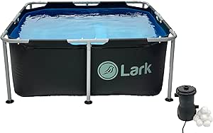 Lark 5&#39; x 24&#34; Square Metal Frame above Ground Pool with 530 Gallon Filtration Pump