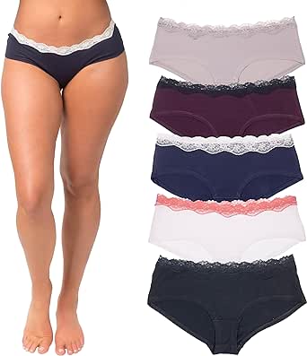 Emprella Cotton Underwear for Women, Seamless Women&#39;s Underwear Pack, Cheeky Hipster Panties