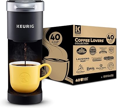 Keurig K-Mini Coffee Maker, Black with Coffee Lovers' 40 Count Variety Pack Coffee Pods