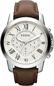 Fossil Grant Men&#39;s Watch with Chronograph or Automatic Display and Genuine Leather or Stainless Steel Band