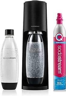 SodaStream Terra Sparkling Water Maker Machine, with 1 Litre Reusable BPA-Free Water Bottle for Carbonating & 60 Litre Qui...