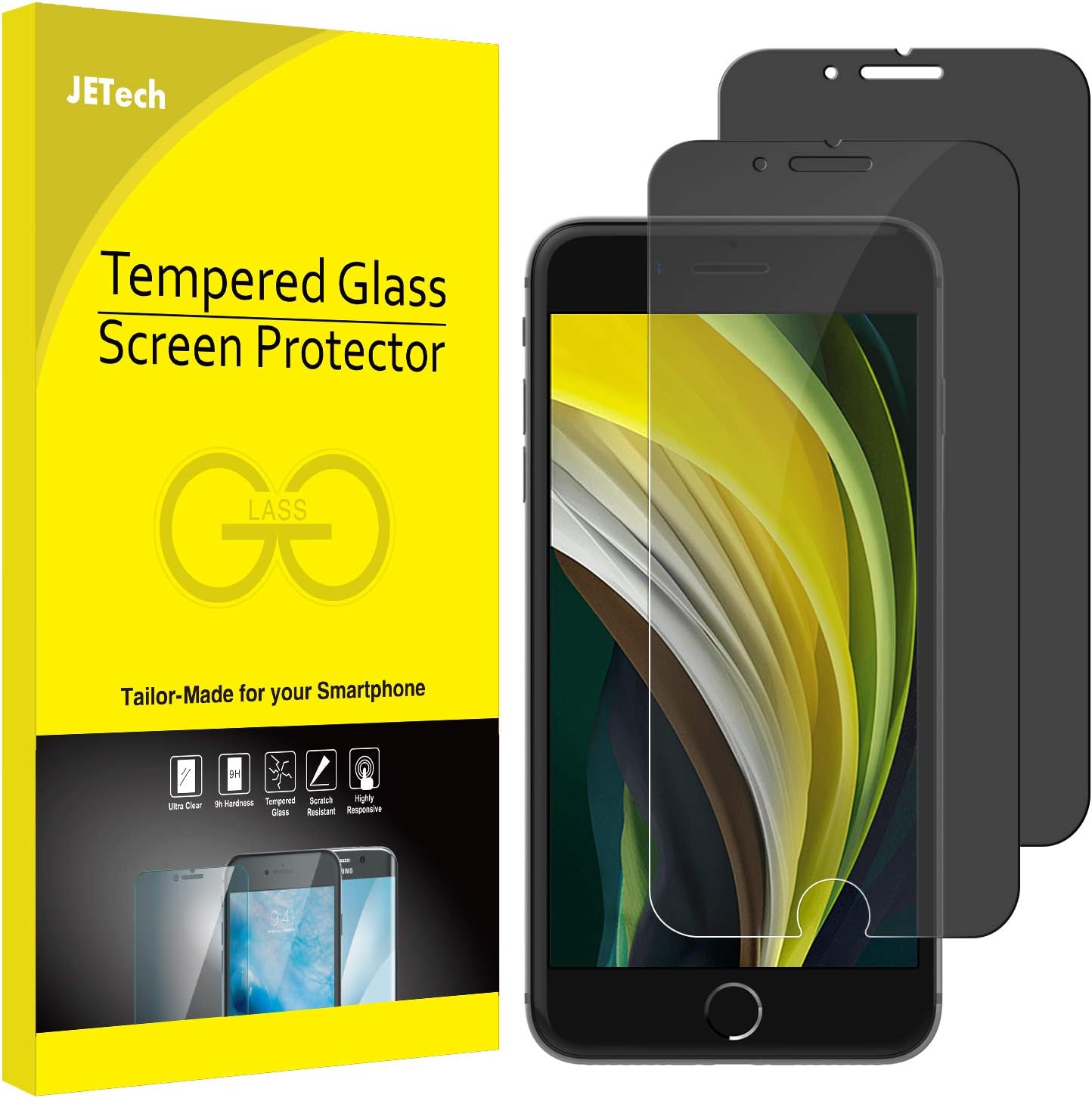 JETech Privacy Screen Protector for iPhone SE 3/2 (2022/2020 Edition)