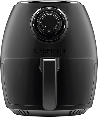 CHEFMAN Small Air Fryer Healthy Cooking, 3.6 Qt & Auto Shutoff, Dishwasher Safe Basket, Matte Black, Cookbook Included & Disposable Air Fryer Liners, 100 Pack, 5.5” Round