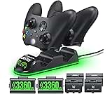 OIVO Controller Charging Dock with 2 x Rechargeable Battery Packs for Xbox One/Xbox Series X/S, Twin Charging Dock with 2 x 3360mWh Rechargeable Battery Packs