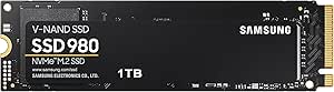 SAMSUNG 980 SSD 1TB PCle 3.0x4, NVMe M.2 2280, Internal Solid State Drive, Storage for PC, Laptops, Gaming and More, HMB Technology, Intelligent Turbowrite, Speeds of up-to 3,500MB/s, MZ-V8V1T0B/AM