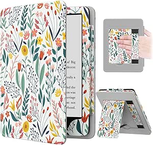 Moko Case for 6.8&#34; Kindle Paperwhite (11th Generation-2021) and Kindle Paperwhite Signature Edition, Slim PU Shell Cover Case with Auto-Wake/Sleep for Kindle Paperwhite 2021, Flowers