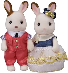 Calico Critters Town Series Cute Couple Set, Set of 2 Collectible Doll Figures with Fashion and Floral Accessories