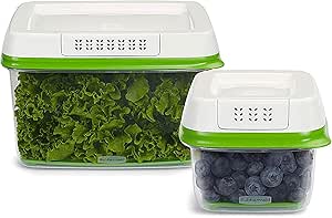 Rubbermaid FreshWorks Produce Saver Food Storage Containers Set, 4-Piece Set includes 2 Containers 2 Lids