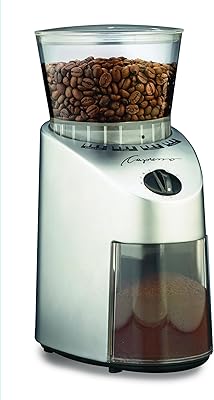 Capresso 560Infinity Conical Burr Grinder, Brushed Silver, 8.5-Ounce