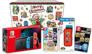 【Amazon.co.jp限定】&lt;ニンテンドースイッチ ホリデーギフトセット&gt;スーパーマリオ 3Dコレクション+Nintendo Switch 本体 ネオンブルー/ネオンレッド+アクセサリーセット+おまけ付き