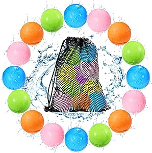 Tlitlimom Reusable Water Splash Balloon, 1 Count, Outdoor, Unisex, Suitable for Swimming Pool, Beach, Park, Yard, No Clean Hassle, Easy to Fill, Mesh Bag Included, Unique Design
