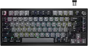 Corsair K65 Plus Wireless 75% RGB Mechanical Gaming Keyboard – Pre-Lubricated MLX Red Linear Switches – PBT Dye-Sub Keycaps – PC, Mac, PS5, PS4, Xbox, iPad – QWERTY NA – Black/Gray