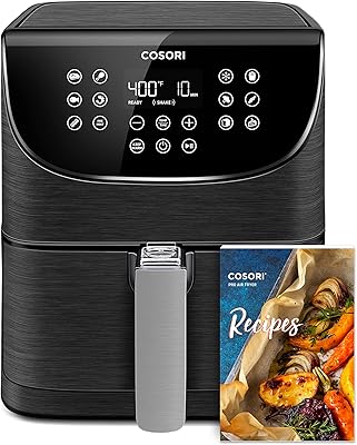 COSORI Pro Gen 2 Air Fryer 5.8QT, Upgraded Version with Stable Performance & Sleek New Look, 13 One Touch Functions, 100 Paper & 1100 Online Recipes, Dishwasher-Safe Detachable Square Basket, Black