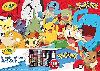 Crayola Pokémon Imagination Art Set (115pcs), Kids Art Kit, Coloring Supplies, Pokemon Toys, Pokemon Gift for Boys & Girls