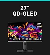 MSI MPG 271QRX QD-OLED, 27 OLED Gaming Monitor, 2560 x 1440 (QHD), OLED 0.03ms Response time, 360...