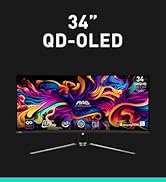 MSI MAG341CQP QD-OLED, 34 Curved OLED Gaming Monitor, 3440 x 1440 (UWQHD), OLED 0.03ms Response t...