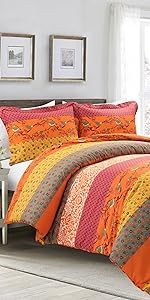 royal empire stripe pattern reversible duvet cover