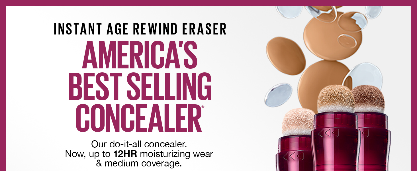 instant age rewind eraser america's concealer, our do it all concealer now up to 12hr wear