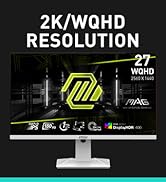 MSI G274QRFW, 27" Gaming Monitor, 2560 x 1440 (QHD), Rapid IPS, 1ms, 170Hz, G-Sync Compatible, HD...