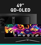 MSI MPG 491CQP QD-OLED, 49 Curved OLED Gaming Monitor, 5120 x 1440 (DQHD), OLED 0.03ms Response t...