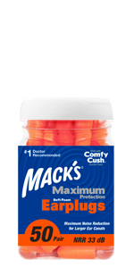 Ear Plugs Earplugs Sleep Noise Reduction 33 db Max Macks Large High NRR Loud Noise Foam Highest