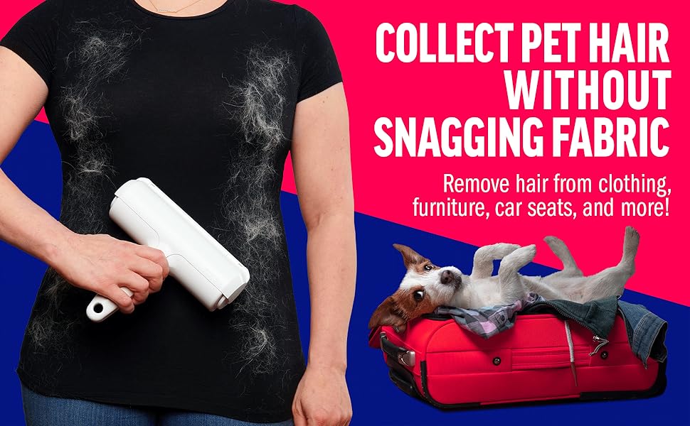 collect pet hair without snagging fabric