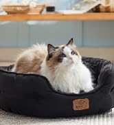 Bedsure Dog Beds for Small Dogs - Round Cat Beds for Indoor Cats, Washable Pet Bed for Puppy and ...